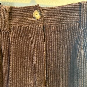 AARON & AMBER | Brown corduroy trousers; ankle length